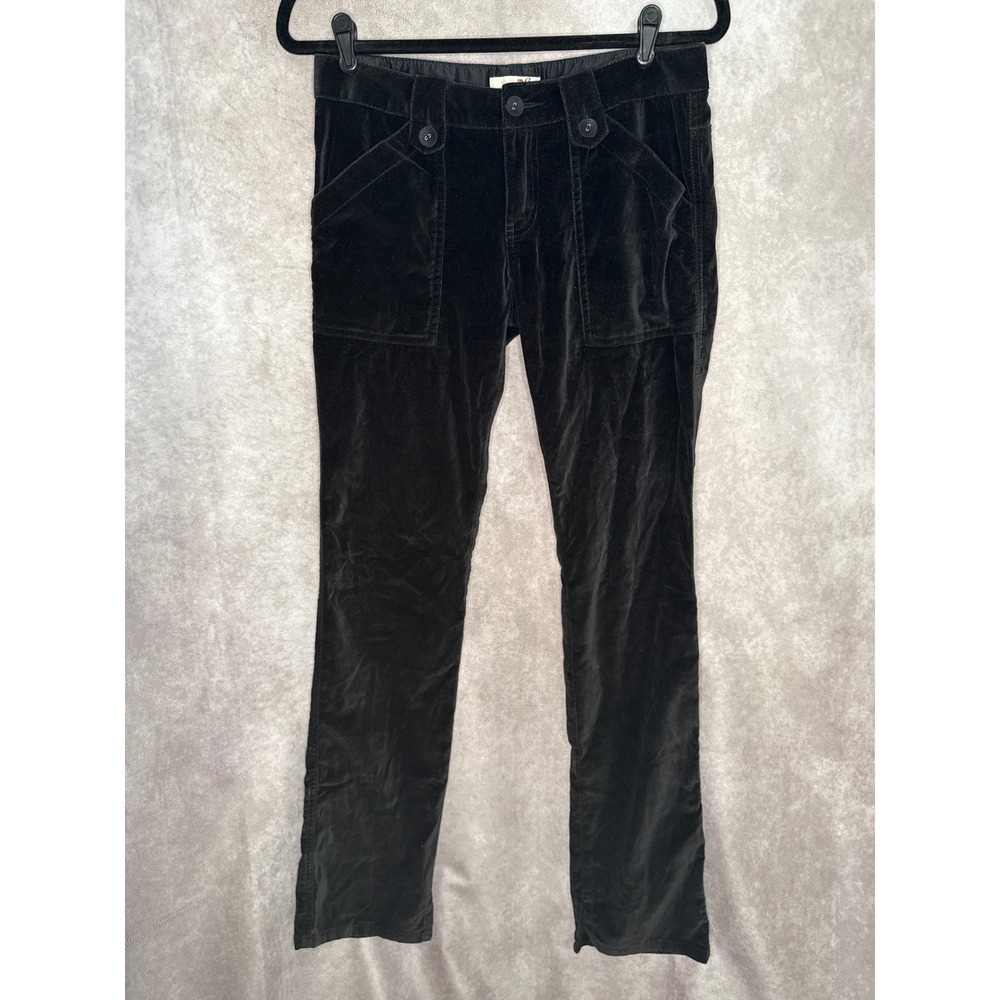 VTG Y2K Joie‎ California Velvet Pants Black Women's Size 28 Utility